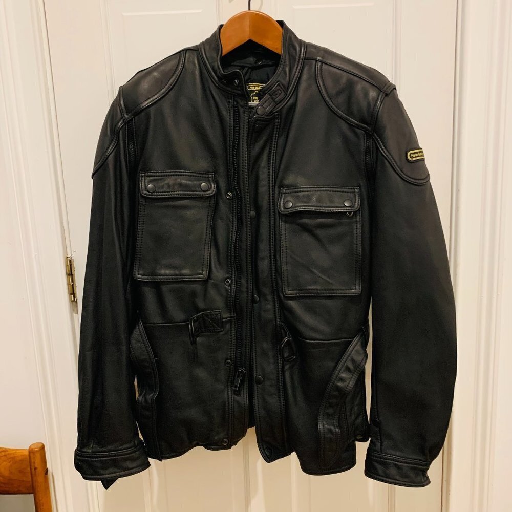Vintage Classic Hein Gericke Leather Motorcycle Jacket Black Late 80's Size 40